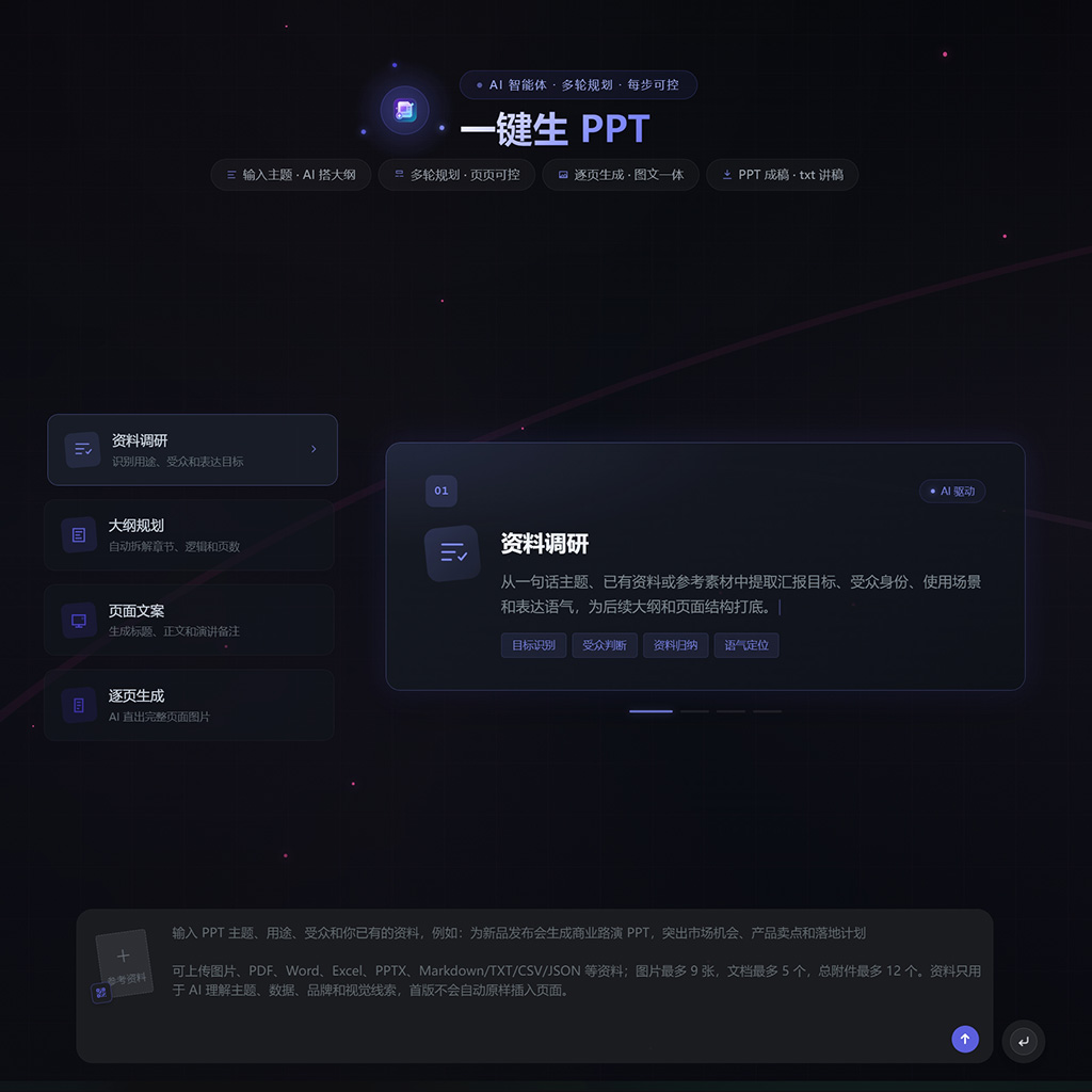 一键生成专业演示文稿